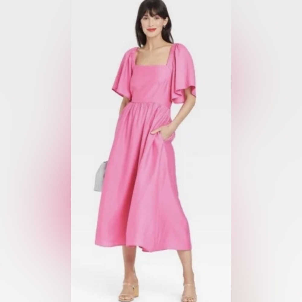 NWT A New Day Pink Tie Back Dress